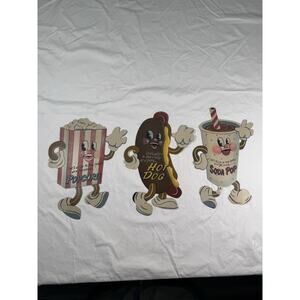 VTG Style Movie Theater Metal Signs. Hotdogs, Popcorn, Pop. Home Theater Decor.